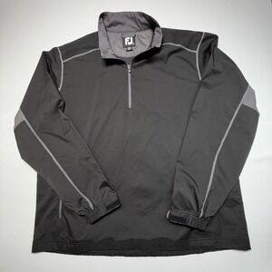FootJoy FJ Golf Pullover Jacket 1/4 Zip Black Windbreaker 2XL